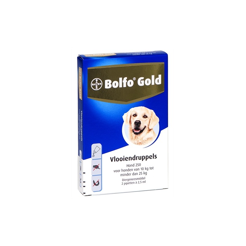 Bolfo - Gold Hond Vlooiendruppels, 10-25kg. 2 Pipetten