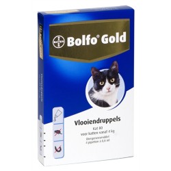 Bolfo - Gold Kat Vlooiendruppels, vanaf 4 kg. 4 Pipetten