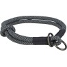 Trixie - Halsband Hond Soft HalfSlip, Zwart / Grijs. 45X1 CM