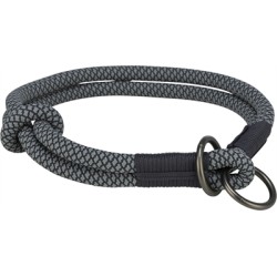 Trixie - Halsband Hond Soft HalfSlip Zwart / Grijs. 30X0,6 CM