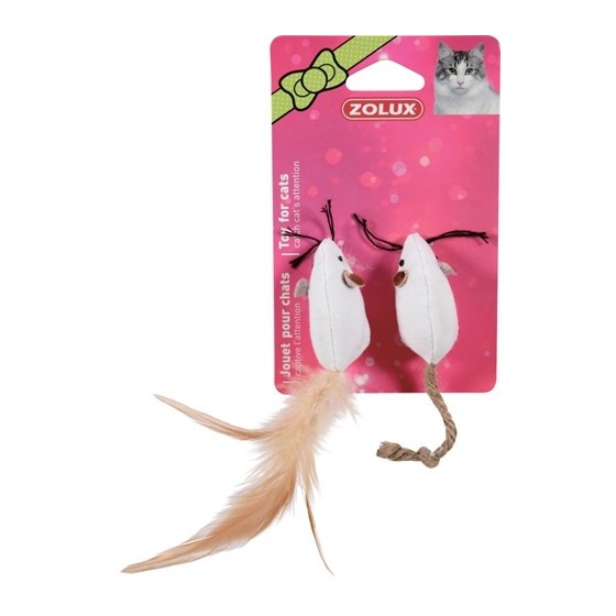 Zolux Canvas Muis Wit 5 CM 2 ST