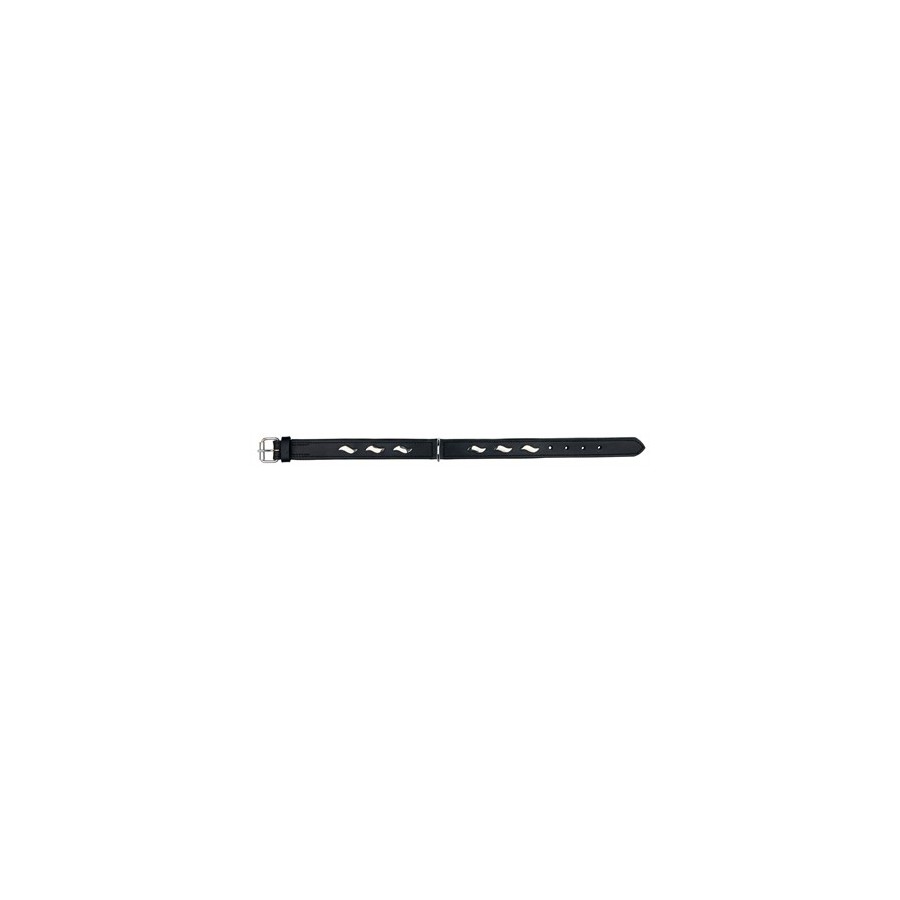 Trixie Halsband Hond Active Leer Met Golfjes Zwart 37-44X2,5 CM