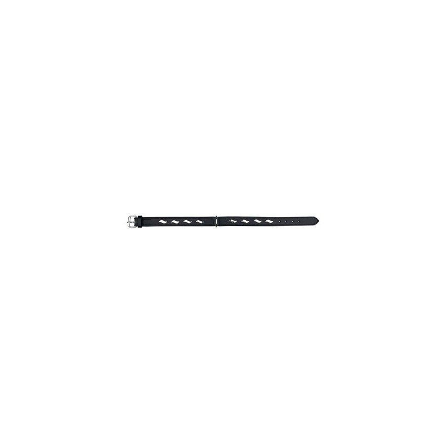 Trixie Halsband Hond Active Leer Met Golfjes Zwart 42-48X2,5 CM