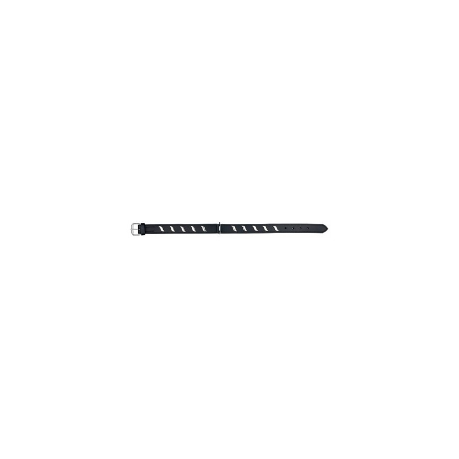 Trixie Halsband Hond Active Leer Met Golfjes Zwart 48-56X3 CM