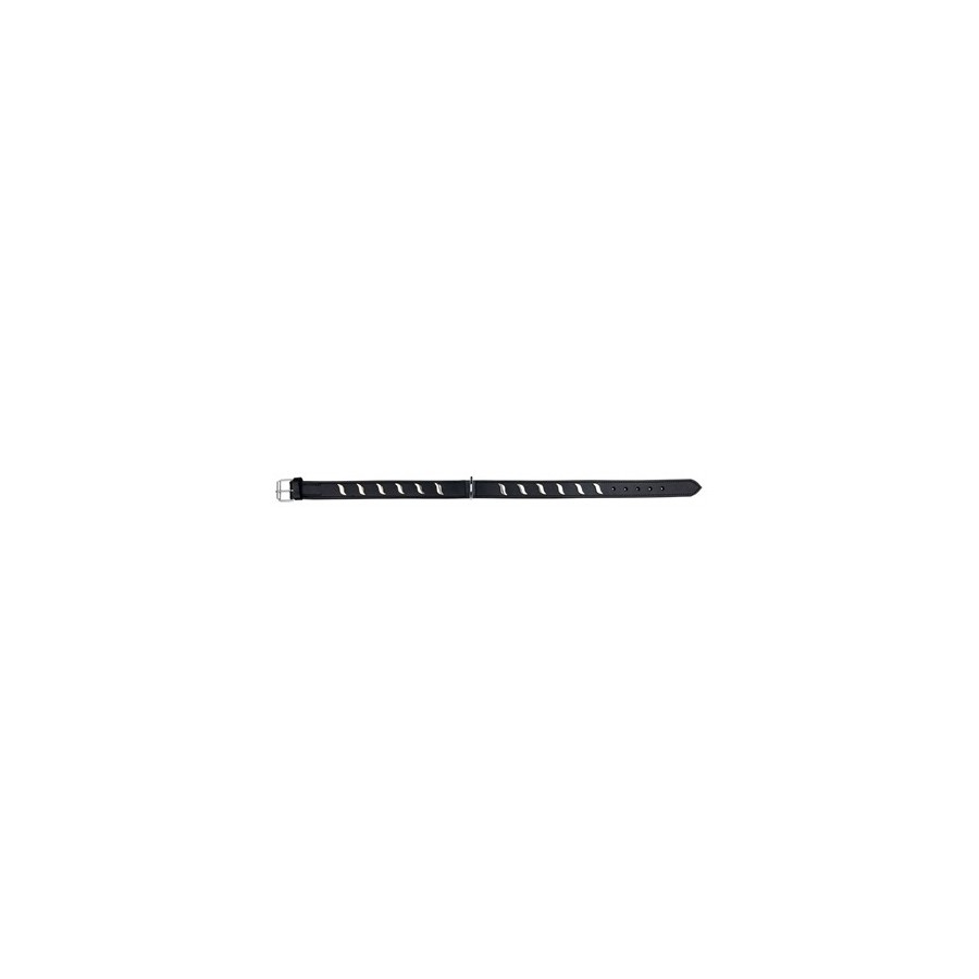 Trixie Halsband Hond Active Leer Met Golfjes Zwart 57-66X3 CM