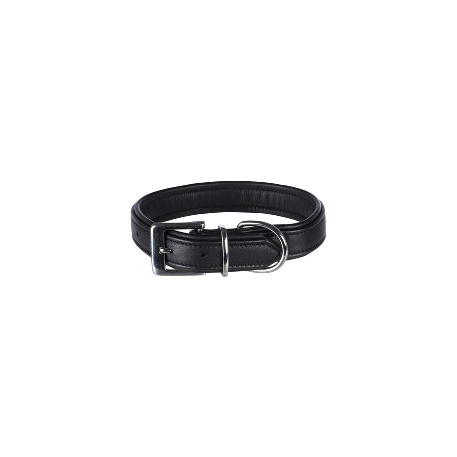 Trixie Halsband Hond Active Comfort Leer Zwart 39-46X3 CM