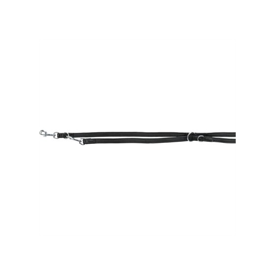 Trixie Hondenriem Politielijn Active Comfort Leer Zwart 200X2 CM