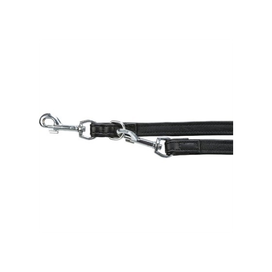 Trixie Hondenriem Politielijn Active Comfort Leer Zwart 200X2 CM