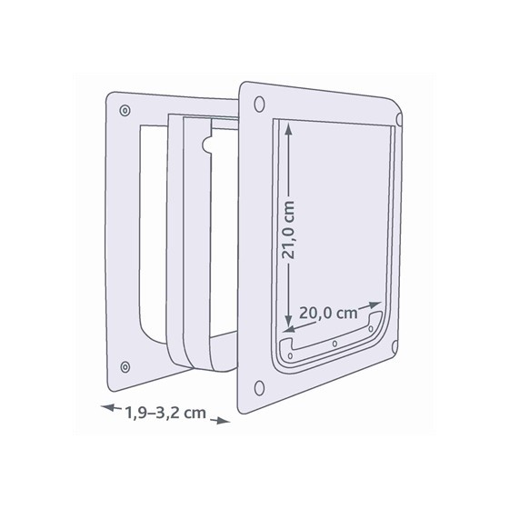 Trixie 2-Weg Hondenluik Wit XS-S 25 X 29 CM