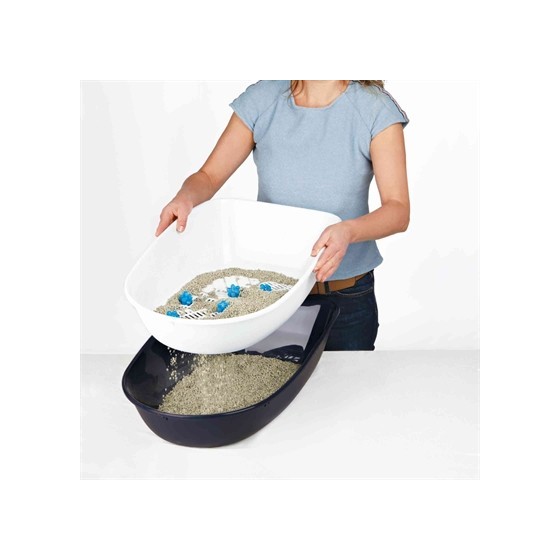 Trixie Berto Kattenbak Open Met Scheidingssyteem Grijs/Pastelblauw/Graniet 59X39X22 CM