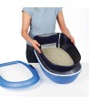 Trixie Berto Kattenbak Open Met Scheidingssyteem Grijs/Pastelblauw/Graniet 59X39X22 CM