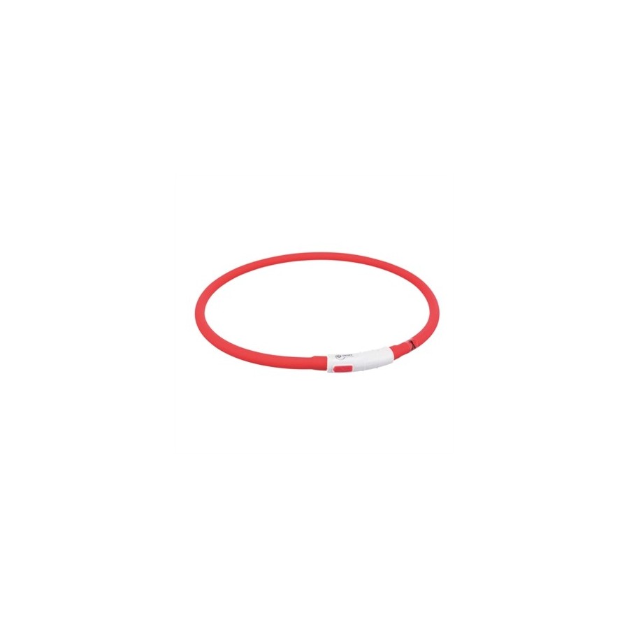 Trixie Lichtgevende Halsband Hond Usb Siliconen Oplaadbaar Rood 70X1 CM