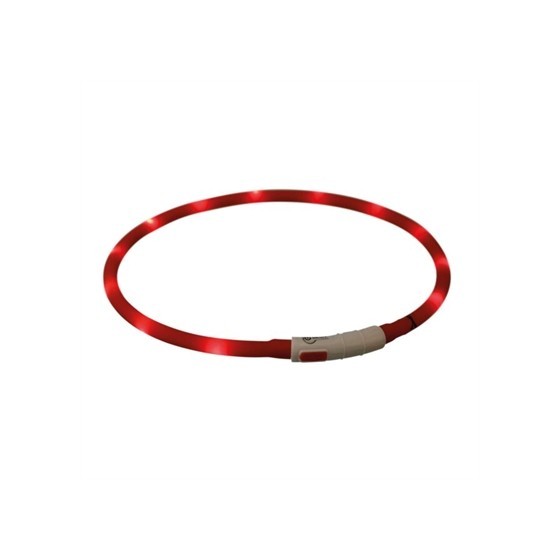 Trixie Lichtgevende Halsband Hond Usb Siliconen Oplaadbaar Rood 70X1 CM