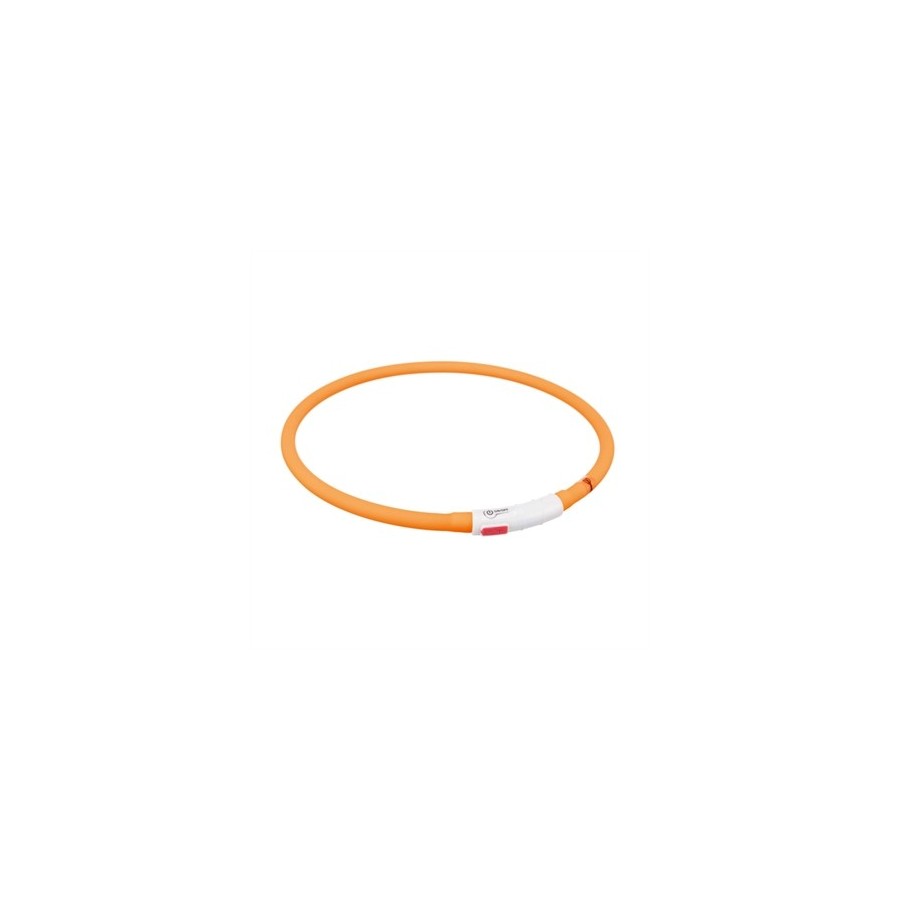 Trixie Lichtgevende Halsband Hond Usb Siliconen Oplaadbaar Oranje 70X1 CM