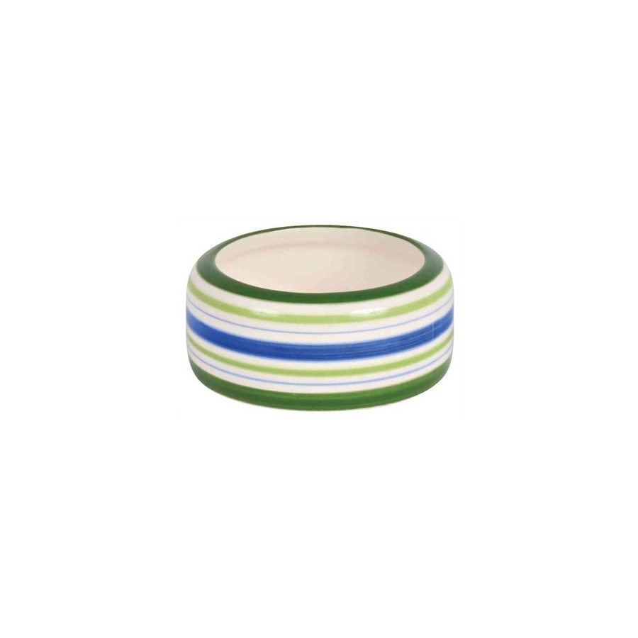 Trixie Voerbak Konijn Streep Groen / Blauw / Creme 16 CM 500 ML 4ST