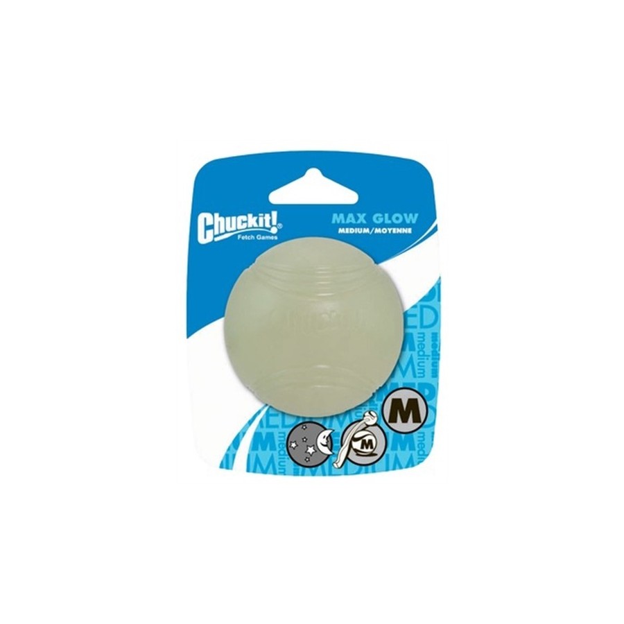 Chuckit Max Glow Bal Glow In The Dark MEDIUM 6X6X6 CM
