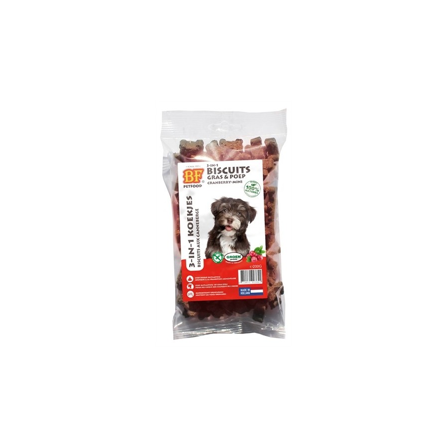 BF Petfood - 3in1 Hondenkoekjes Cranberry, Mini 200gr