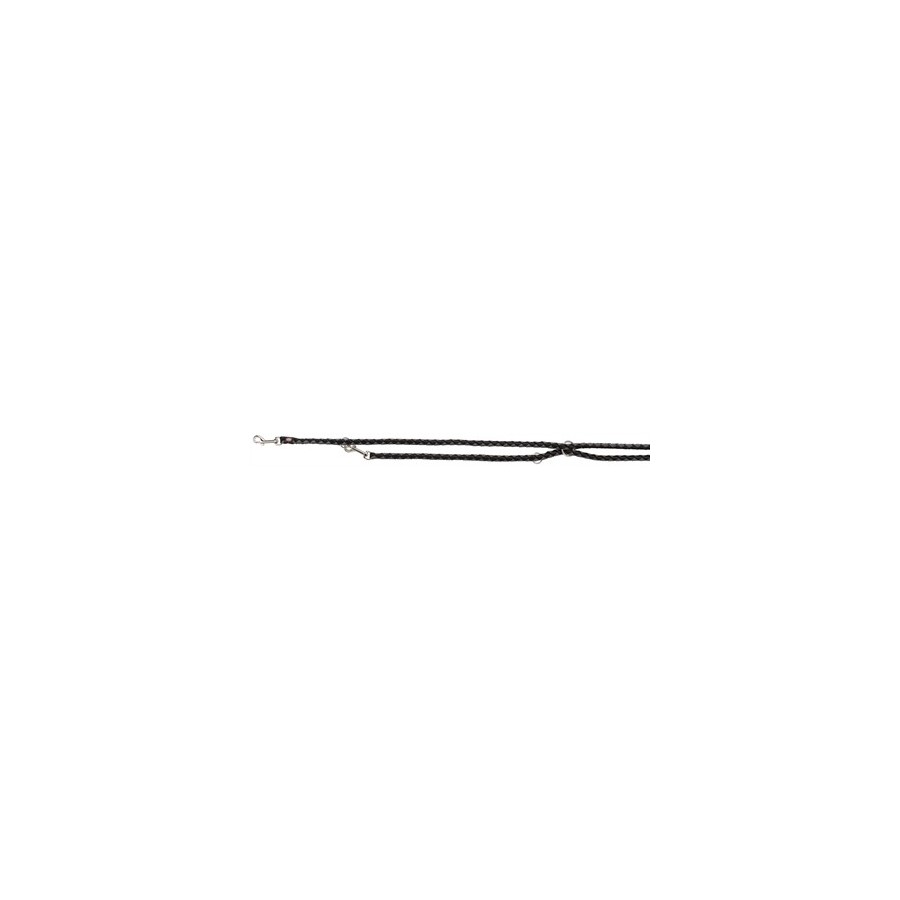 Trixie Hondenriem Cavo Verstelbaar Zwart / Grijs 200X1,2 CM
