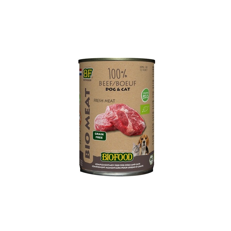 Bf Petfood Organic Hond 100% Rund Blik 12X400 GR