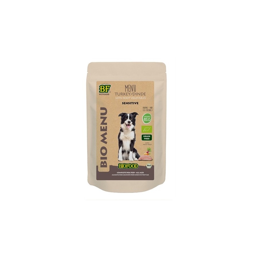 Bf Petfood Organic Hond Kalkoen Menu Pouch 15X150 GR
