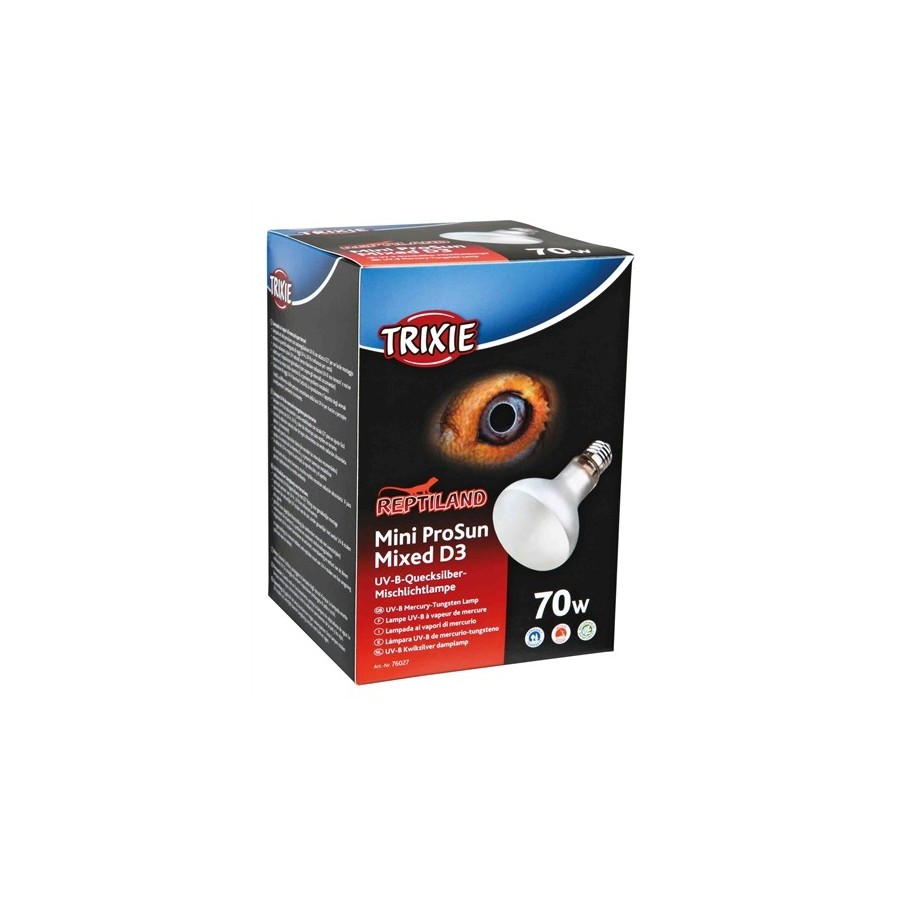 Trixie Reptiland Mini Prosun Mixed D3 Uv-B Lamp Zelfstartend 70 WATT 8X8X10,8 CM