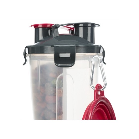 Trixie Waterfles / Voerfles Inclusief Reisbak Kunststof / Silicone 2X350 ML 11X11X23 CM