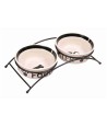 Trixie Voerbak / Drinkbak Set Eat On Your Feet Wit / Zwart 2X600 ML 15 CM