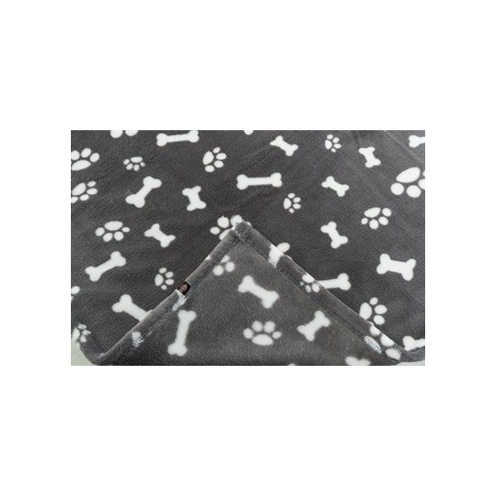 Trixie Hondendeken Kenny Fleece Bot / Pootjes Grijs 150X100 CM