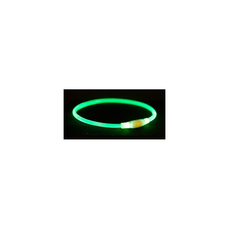 Trixie Lichtgevende Halsband Usb Flash Light Oplaadbaar Tpu Groen 65X0,8 CM