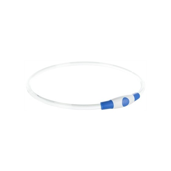Trixie Lichtgevende Halsband Usb Flash Light Oplaadbaar Tpu Blauw 40X0,8 CM