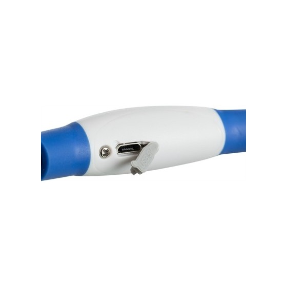 Trixie Lichtgevende Halsband Usb Flash Light Oplaadbaar Tpu Blauw 40X0,8 CM