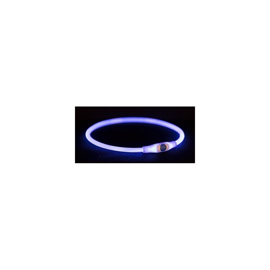 Trixie Lichtgevende Halsband Usb Flash Light Oplaadbaar Tpu Blauw 65X0,8 CM
