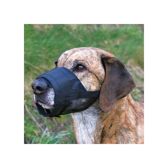 Trixie Muilkorf Polyester Met Gaas Inzet Zwart M-L 23-31 CM