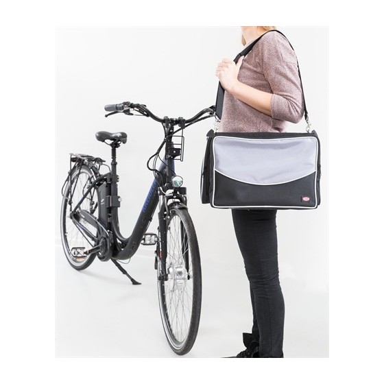 Trixie - Fietsmand Stuur, Nylon Zwart / Grijs