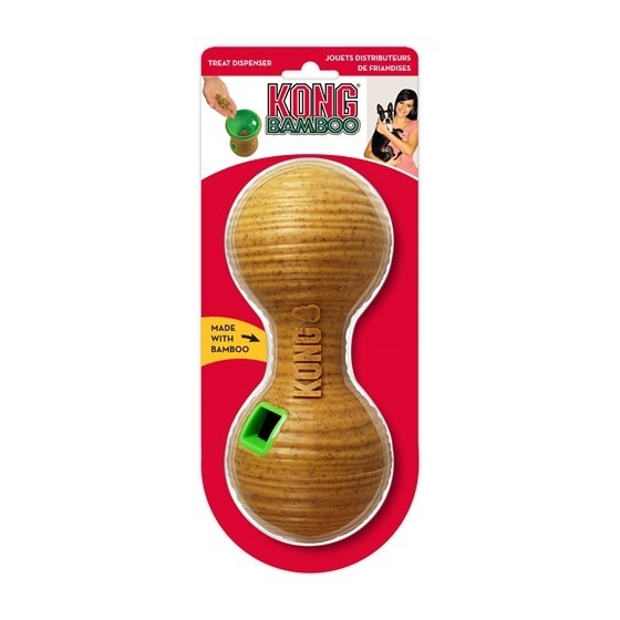 Kong Bamboo Feeder Dumbbel Voerbal 20,5X8,5X8,5 CM