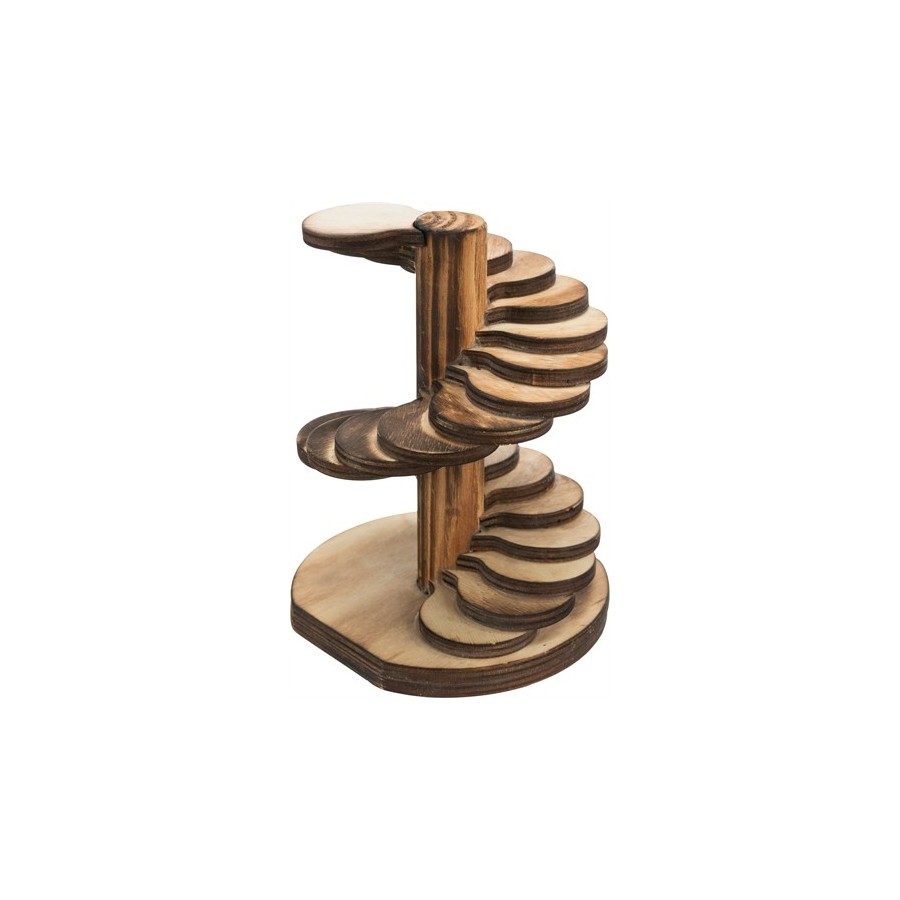Trixie Speeltoren Voor Hamsters/Muizen Gevlamd Hout 10X9X12 CM 3 ST