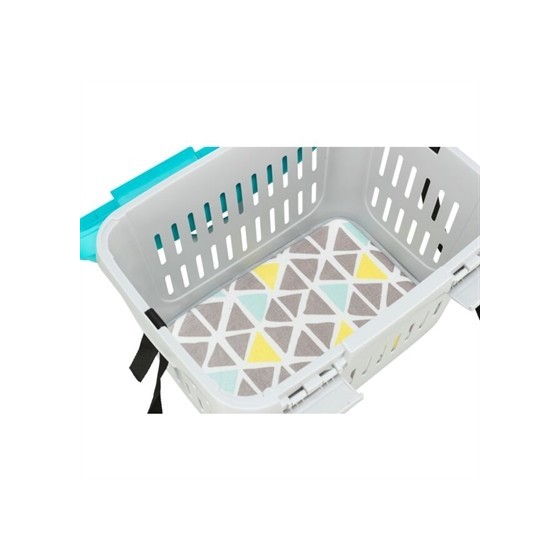 Trixie Vervoersbox Knaagdier Midi-Capri Lichtgrijs/Turquoise 44X32X33 CM