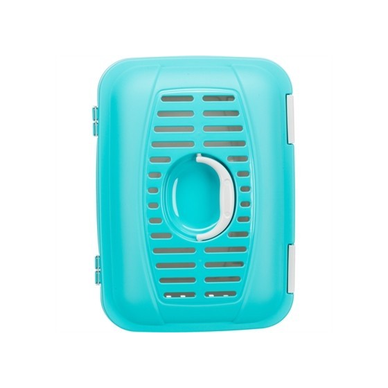 Trixie Vervoersbox Knaagdier Midi-Capri Lichtgrijs/Turquoise 44X32X33 CM