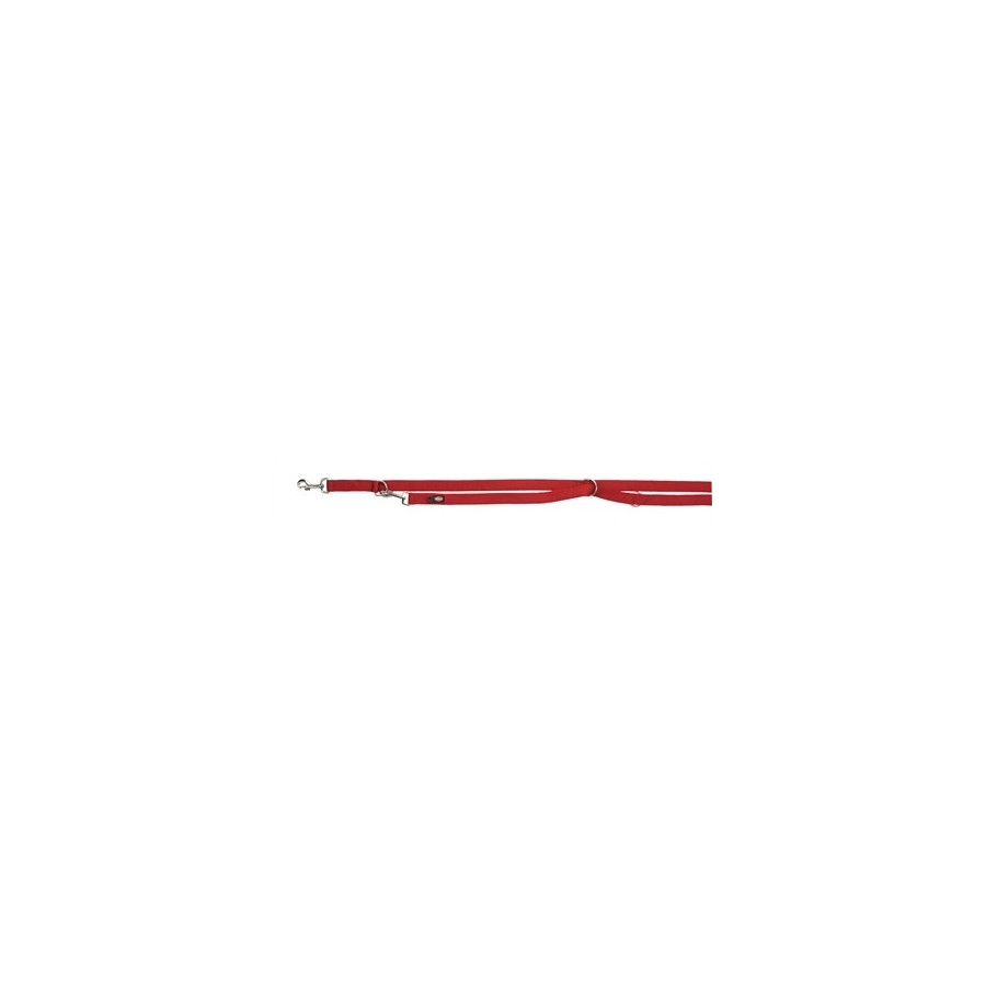 Trixie Hondenriem Premium Dubbelgestikt Verstelbaar Rood 200X2 CM