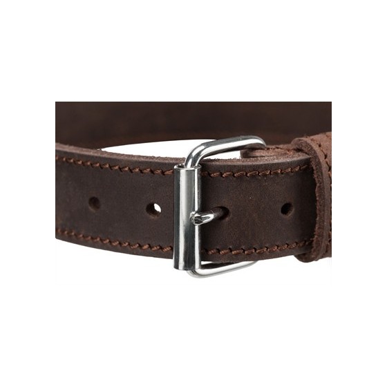 Trixie Halsband Hond Rustic Vetleer Donkerbruin 27-34X1,8 CM