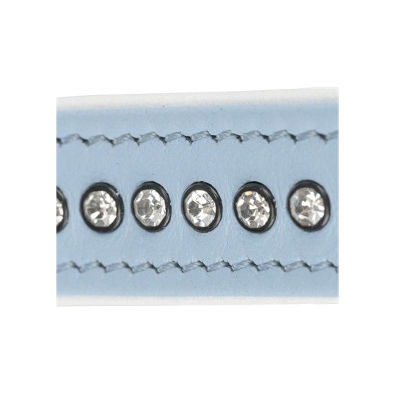 Trixie Halsband Hond Active Comfort Met Strass Steen Leer Lichtblauw 23-28X1,5 CM