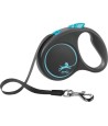 Flexi - Rollijn Black Design Tape Blauw S, 5m. tot 15kg