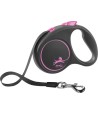 Flexi - Rollijn Black Design Tape Roze S, 5m tot 15kg