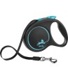 Flexi - Rollijn Black Design Tape Blauw M, 5m. tot 25kg