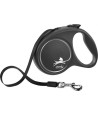 Flexi - Rollijn Black Design Tape Zwart L, 5m. tot 50kg