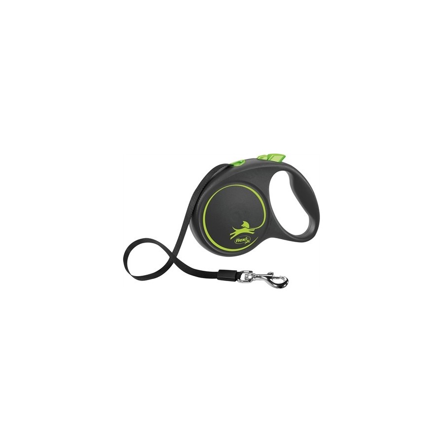 Flexi - Rollijn Black Design Tape Groen L, 5m. tot 50kg