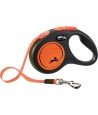 Flexi - Rollijn New Classic Neon Tape Zwart / Oranje S, 5. tot 15kg