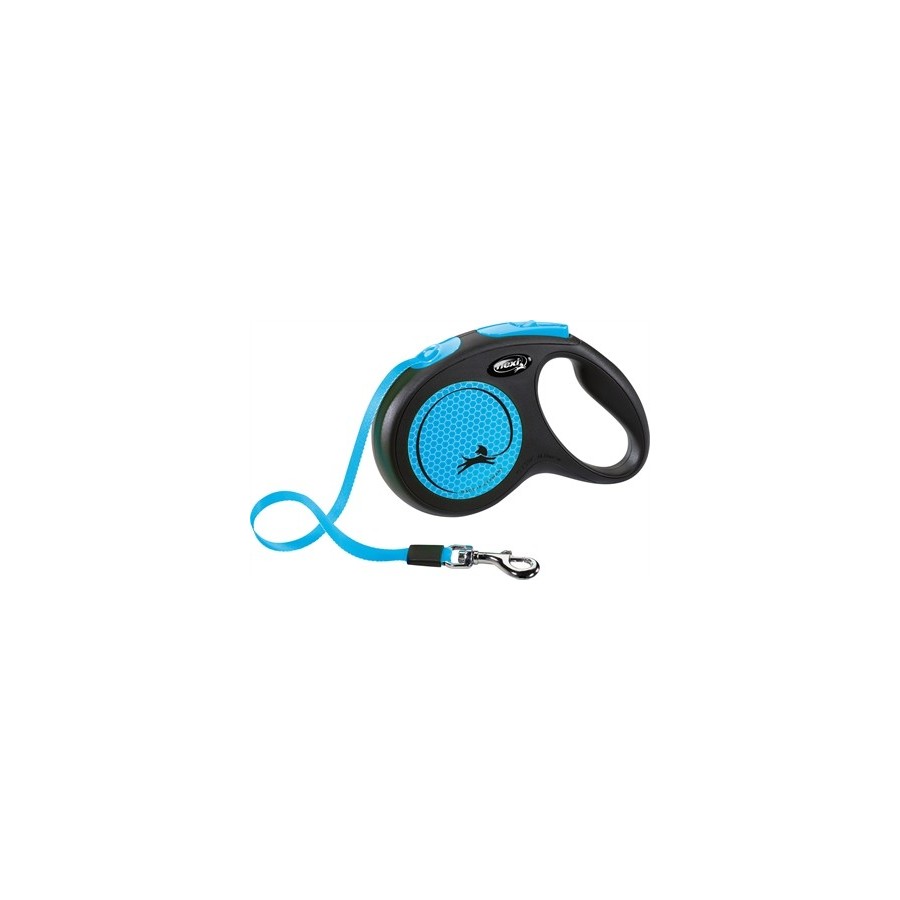 Flexi - Rollijn New Classic Neon Tape Zwart / Blauw M, 5m. tot 25kg