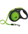 Flexi - Rollijn New Classic Neon Tape Zwart / Groen M, 5m. tot 25kg