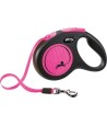 Flexi - Rollijn New Classic Neon Tape Zwart / Roze M. 5m tot 25kg